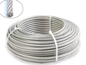 Dây cáp inox 304 phi 6mm, 8mm, 10mm, 12mm 6 dây cáp inox 304 bọc nhựa